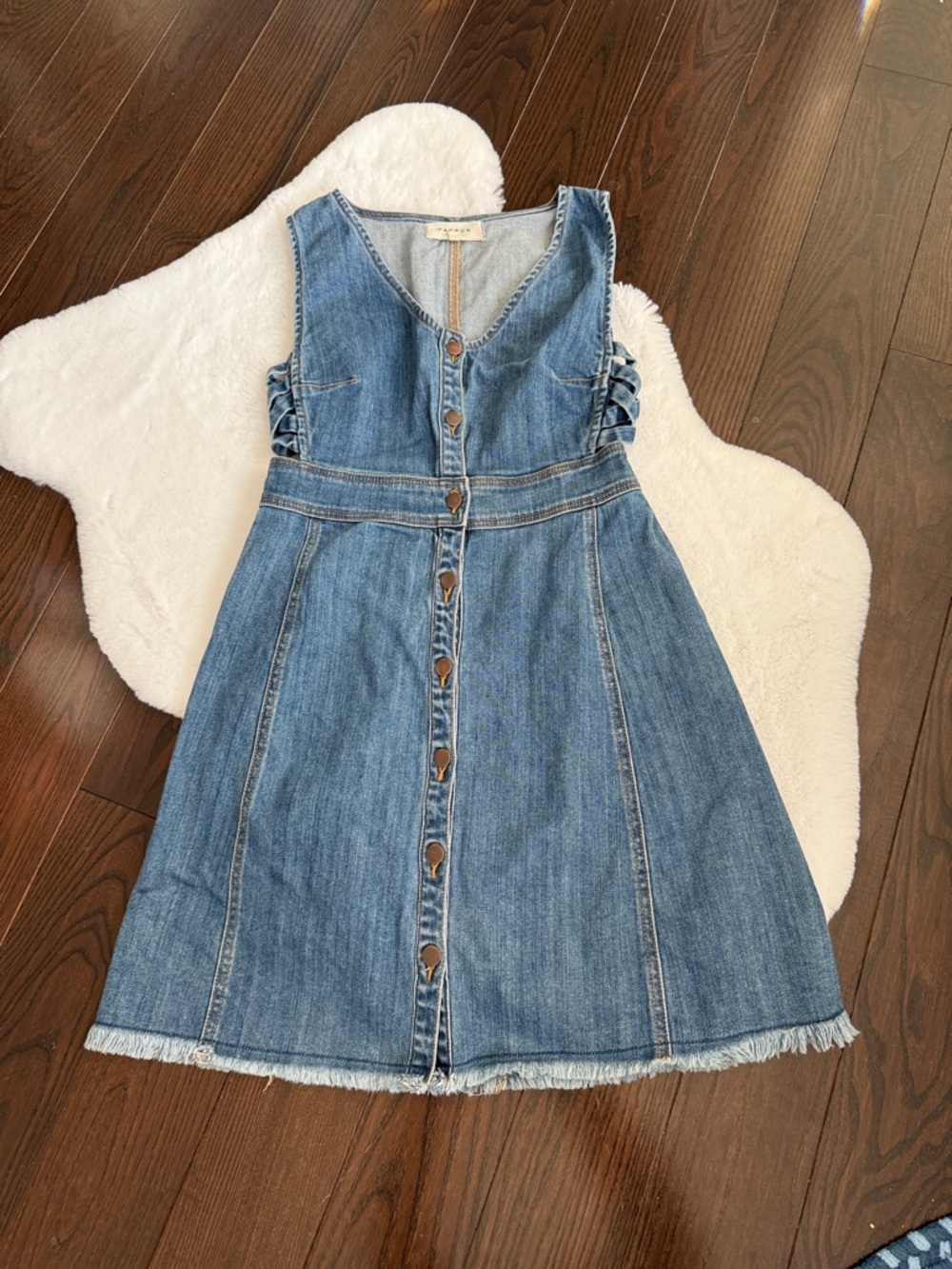 PacSun Light Blue Button-Front Denim Mini Dress